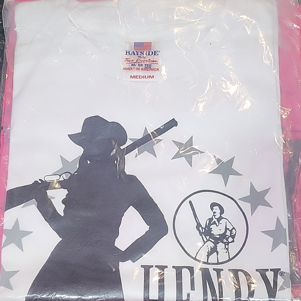 NIB White Graphic Tee Western Print S Medium HENRY Made In Ametica Or Not At All